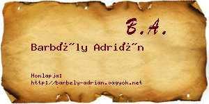 Barbély Adrián névjegykártya