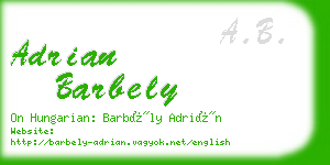 adrian barbely business card